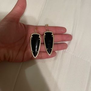 Kendra Scott black and gold earrings